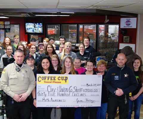 Coffee Cup employees donation to fund the fight against meth in the community