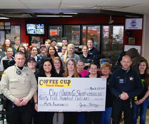 Coffee Cup employees donation to fund the fight against meth in the community